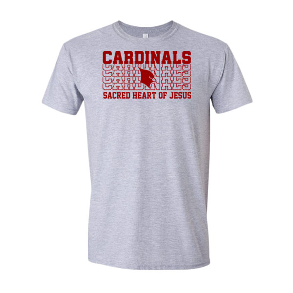 Sacred Heart Cardinals Repeat Design - Softstyle® T-Shirt Thumbnail