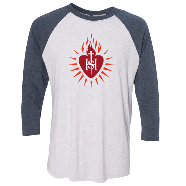 Red Heart Logo - Triblend Three-Quarter Raglan T-Shirt Thumbnail