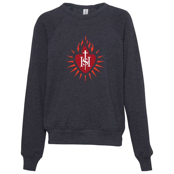 Red Heart Logo - Youth Sponge Fleece Crewneck Sweatshirt Thumbnail